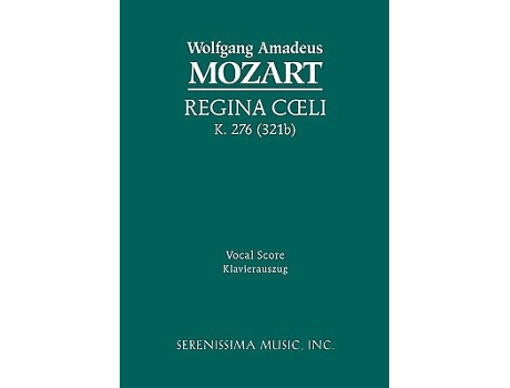 Livro Regina Coeli K 276 321b Vocal score Latin Edition de Wolfgang Amadeus Mozart (Latim)