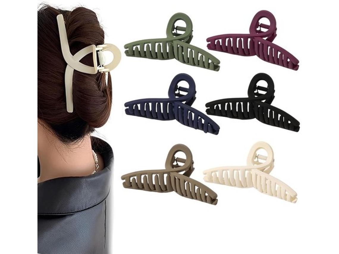 Conjunto De Haarclips Grande - 6 Unidades - Pinças - Grande Adesão - Para Senhoras/crianças - Estilos Modestos - 11 X 5,5 Cm - Haquefeia