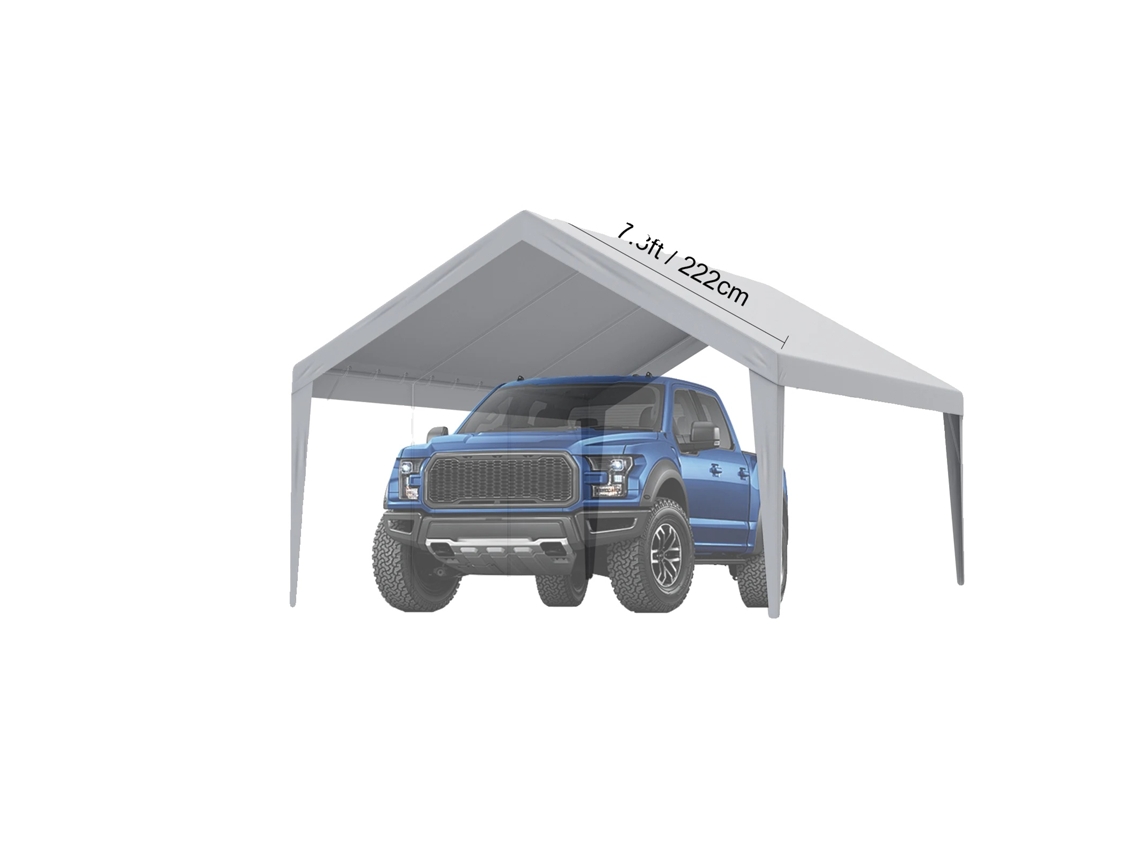 Carport Cobertura, Impermeável, Protegido Contra Uv, Cinza 13x20ft