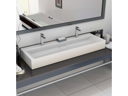 Vidaxl Lavatório 120x46x11 Cm Mineral/mármore Fundido Branco