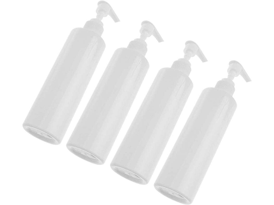 Conj 4 Frascos Vazios Para Shampoo Conjunto