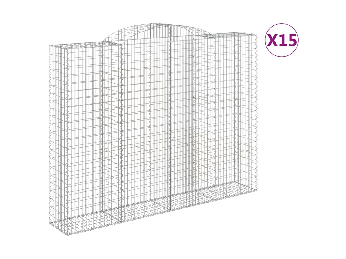 Gabion Basket, Gabion Baskets Vidaxl Prateado Ferro (300 X 50 X 220/240 Cm)