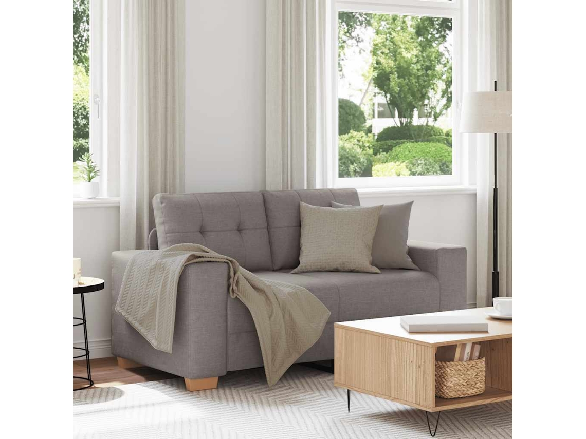 Vidaxl Sofá De Dois Lugares Na Cor Taupe, 160x77x82 Cm, Em Tecido