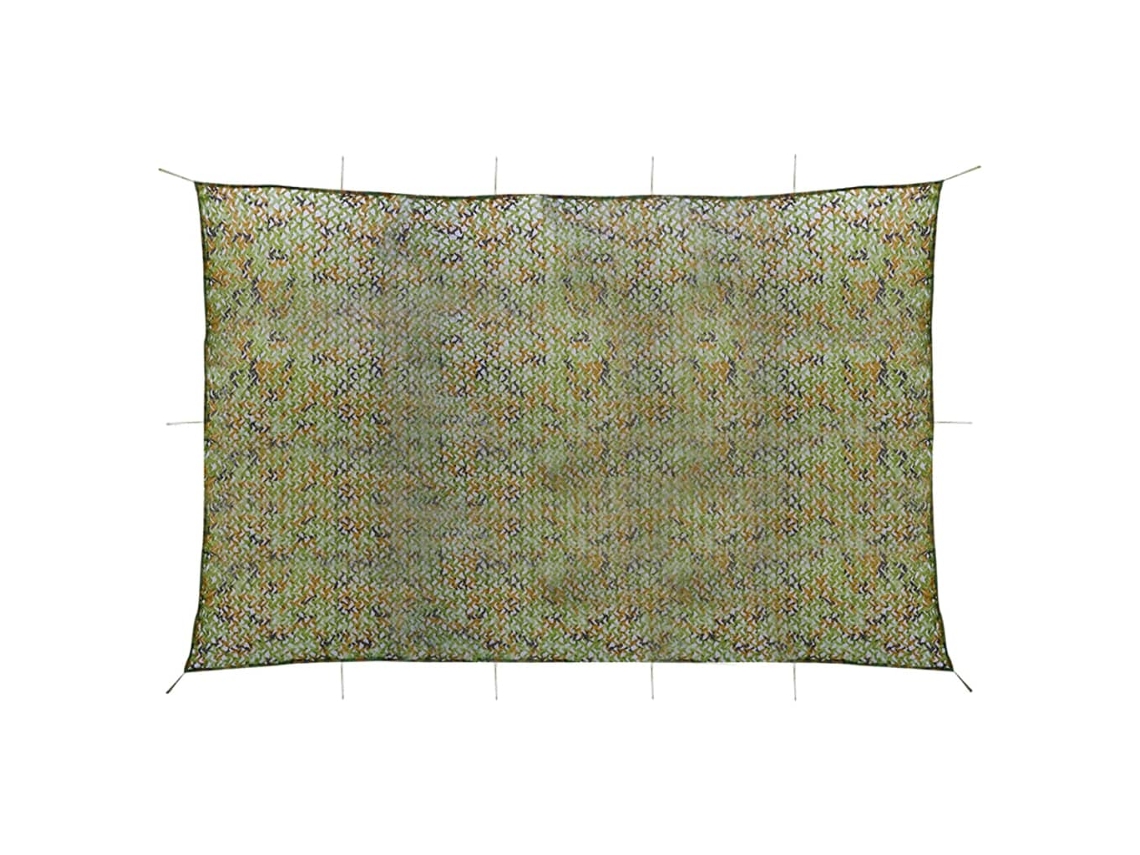 Vidaxl Rede De Camuflagem Com Saco De Armazenamento 5x6 M Verde