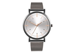 Reloj De Moda Para Parejas Con Correa De Malla Dial Redondo Cuarzo Unisex