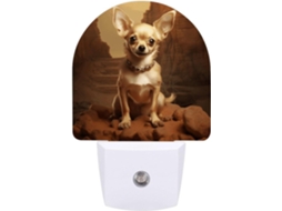 Luminária de parede noturna com plugue, Chihuahua na Encosta, luz noturna de LED com sensor, luz branca suave.