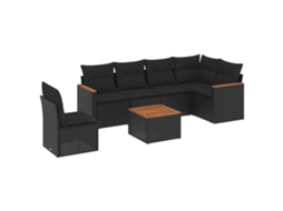 Garden Sofa Set, Garden Sofa Sets Vidaxl Preto Rattan / Vime (n/a)