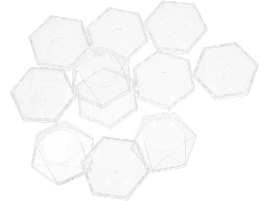 Suporte De Exibição Baluue Com 10 Esferas Acrílico Transparente E Base Hexagonal, Ideal Para Espaços De Exposição E