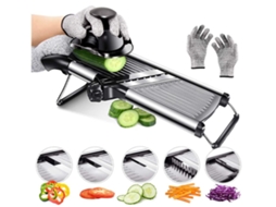Mandolina Profissional De Cozinha Em Aço Inoxidável, Ajustável E Multifuncional, Com Proteção Para As Mãos E Luvas De Segurança, Para Legumes