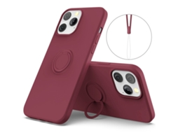 Correia Casa Para Iphone 14 Pro Max Silicone Vermelho