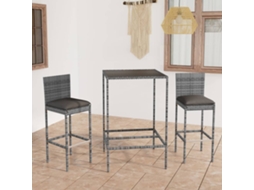 Conjunto de Móveis de Jardim HARLANV1 com bar, vime, vidro e cinzento