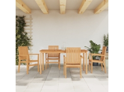 Conjunto 5 Peças Jantar P/ Jardim Madeira De Teca Sólido Dkd Home Decor