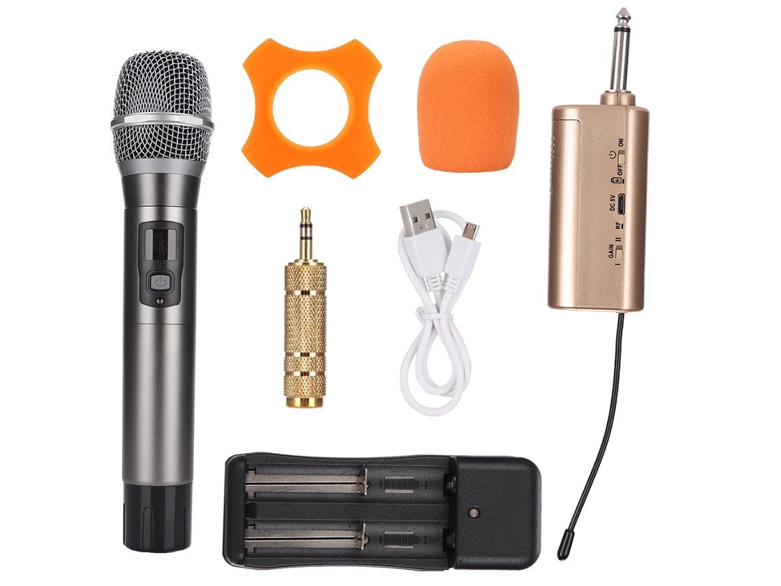 Microfone Sem Fio Uhf (bateria De Lítio Receptor Bluetooth)