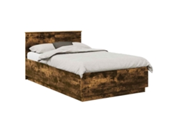 Estrutura de Cama com Cabeceira Carvalho Fumado 120x190cm MAISON EXCLUSIVE