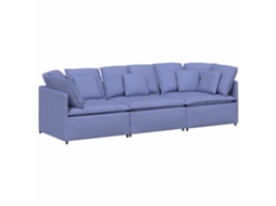 Sofá Modular com Almofadas Tecido Azul Ganga MAISON EXCLUSIVE
