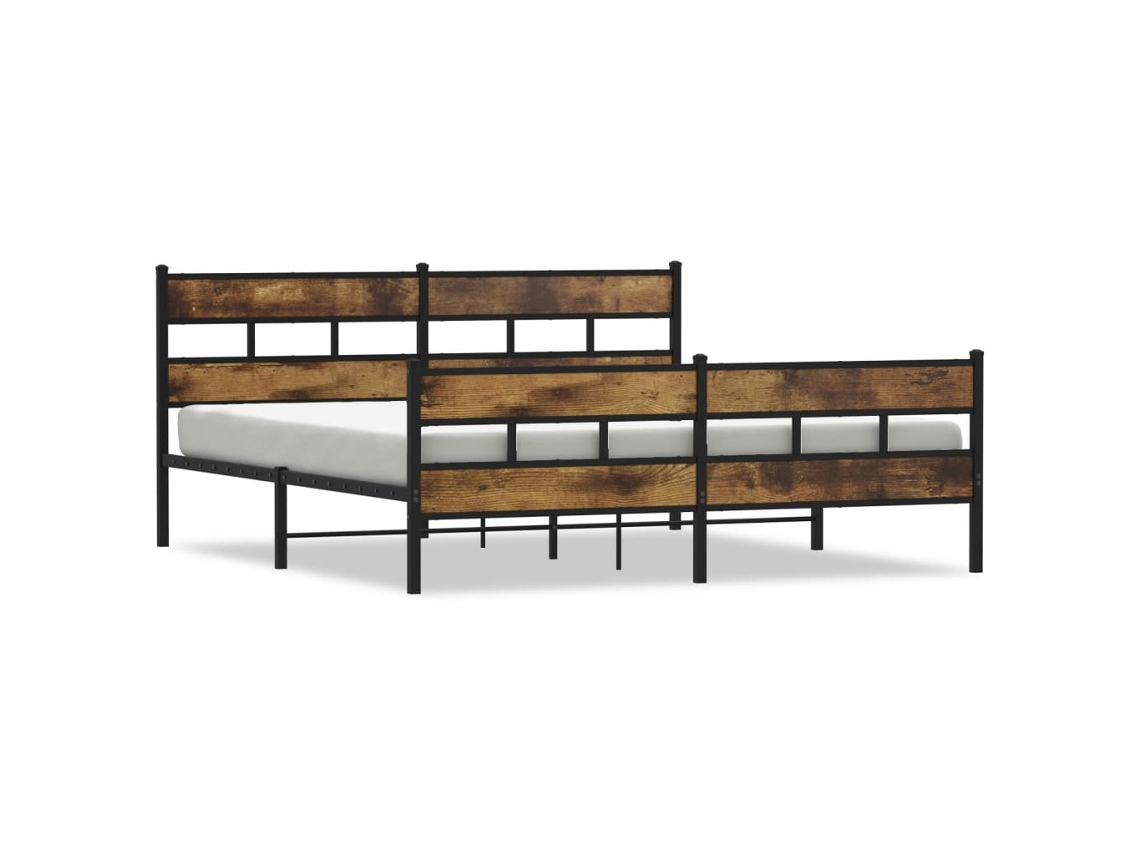 Bed Frame, Bed Frames Vidaxl Marrom Aço (180 X 200 Cm)