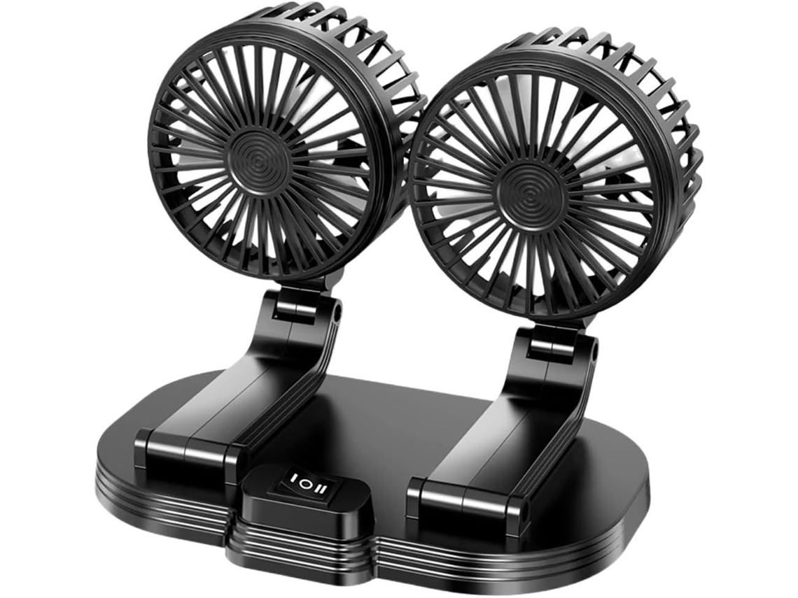 Ventilador Usb Para Carro Com Rotação De 360° E Duas Cabeças