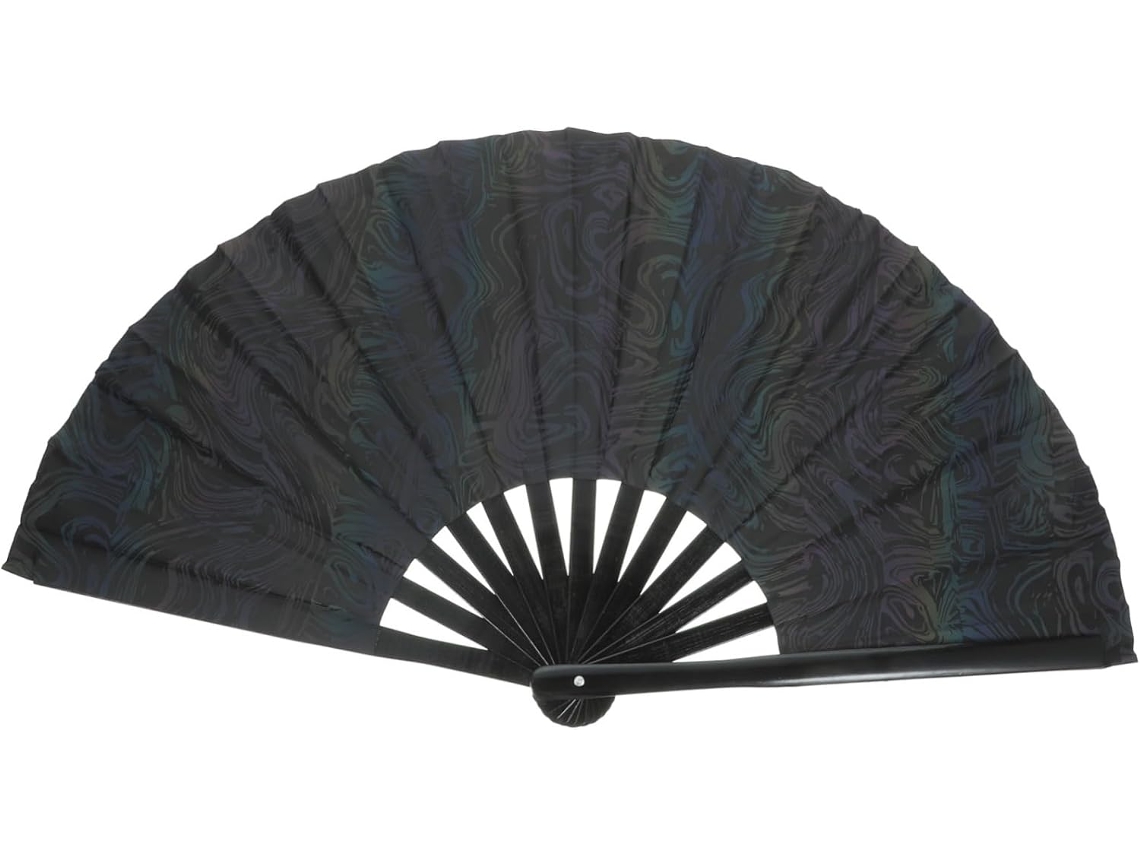 Éventail Pliant À Main Tissu Et Bois Style Chinois Éventail Décoratif Avec Motifs Réfléchissants Pour Danse Et