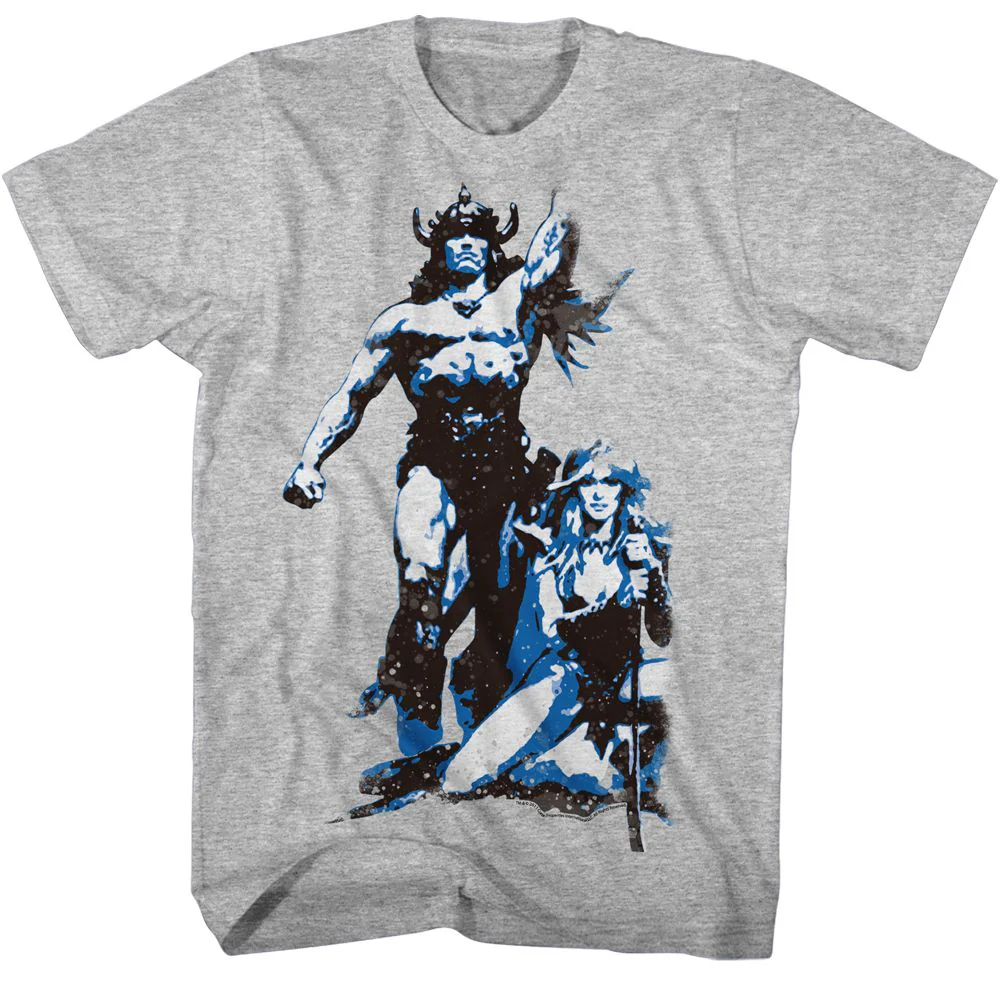 Unisex Adult T-shirt Rockinstone Conan Vintage Heather Gray Sizexxl