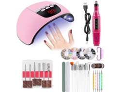 Led Uv Gel Nail Lamp Set Secador de Unhas Portátil 45w para Cura Esmalte com Ferramentas Arte Unhas, Auto Sensor Lâmpada Cur GOKOCO