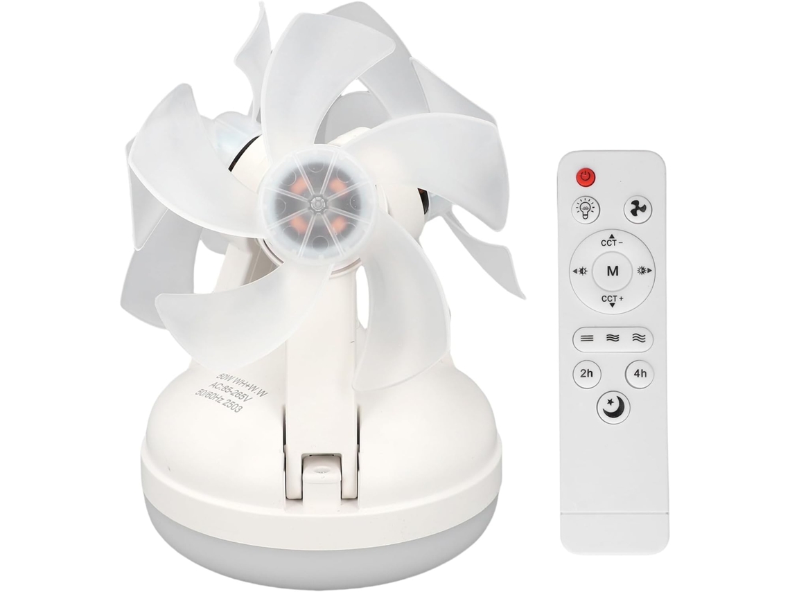 Ventilador De Teto Com Luz, Regulagem Intensidade Contínua, 3