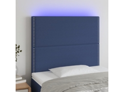 Vidaxl Cabeceira Cama C/ Led Tecido 100x5x118/128 Cm Azul