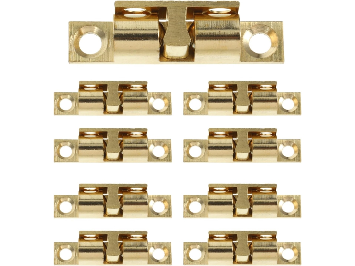 Conjunto De 10 Fechos Porta Com Rolete E Esfera Latão, 40mm, Tensão De Liberação Ajustável, Fáceis De Instalar, Cor