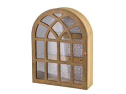 Bems Armário de Chaves Stacy em Madeira com Formato Arco, 28x21x6, 5 Cm, Cor Natural BRILVIBERA
