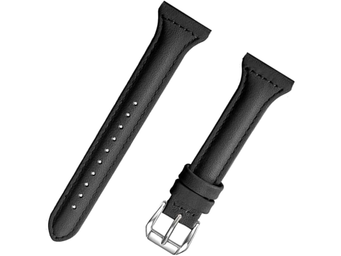 Pulseira De Couro Genuíno Para Relógios Watch Ativo, Acessório Durável E Confortável, Preta. Gokoco
