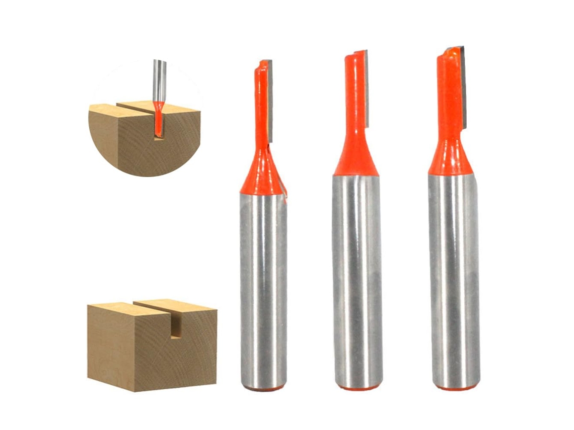 Fresa Reta De 8 Mm, 3 Peças, Fresa De Entalhe De Haste, Fresa Para Marcenaria, Ferramentas Para Marcenaria Zeuxo