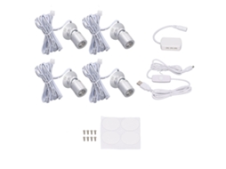 2026 4 Peças Lâmpadas de Foco Led Usb Ajustáveis Dimmáveis 5v Mini para Joias Expositor Portão Entrada Luz Branca Prata
