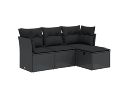 Garden Sofa Set, Garden Sofa Sets Vidaxl Preto Rattan / Vime (n/a)
