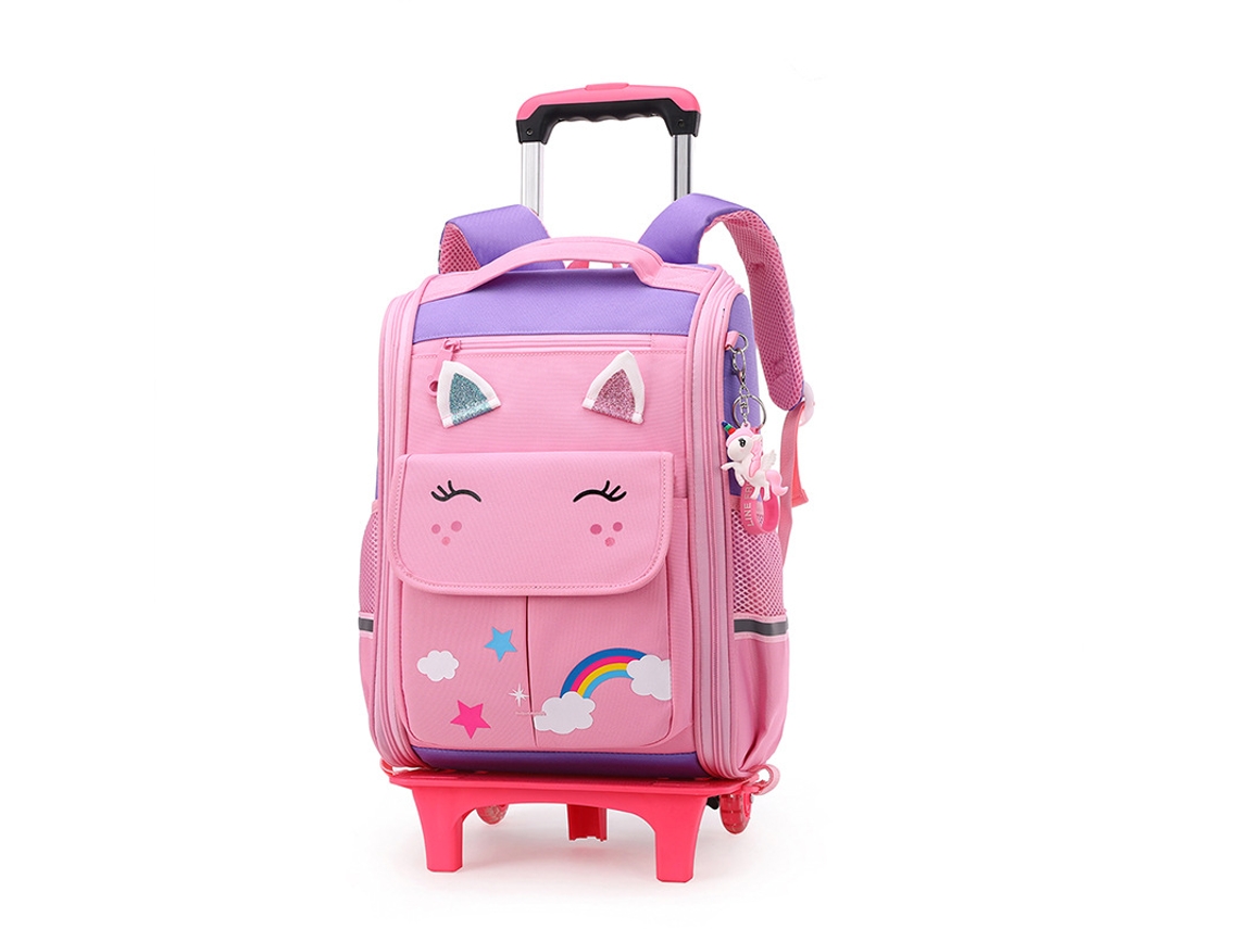 Mochila Estudantil de Grande Capacidade com Rodinhas Bolsa Escolar Infantil