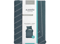 Conjunto Capa De Edredão Algodão 220x240cm Riscas Verdes Kasa