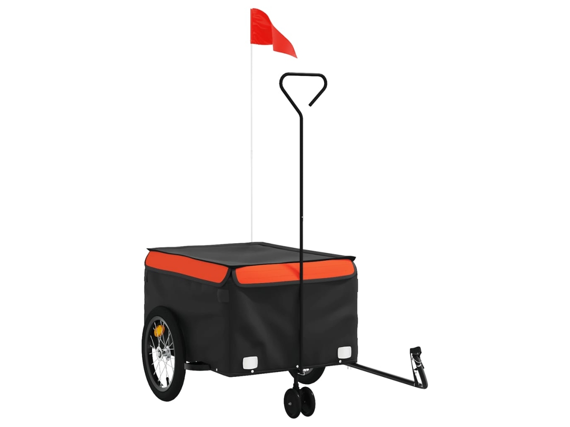 Reboque VIDAXL para bicicleta 45 kg ferro preto e laranja