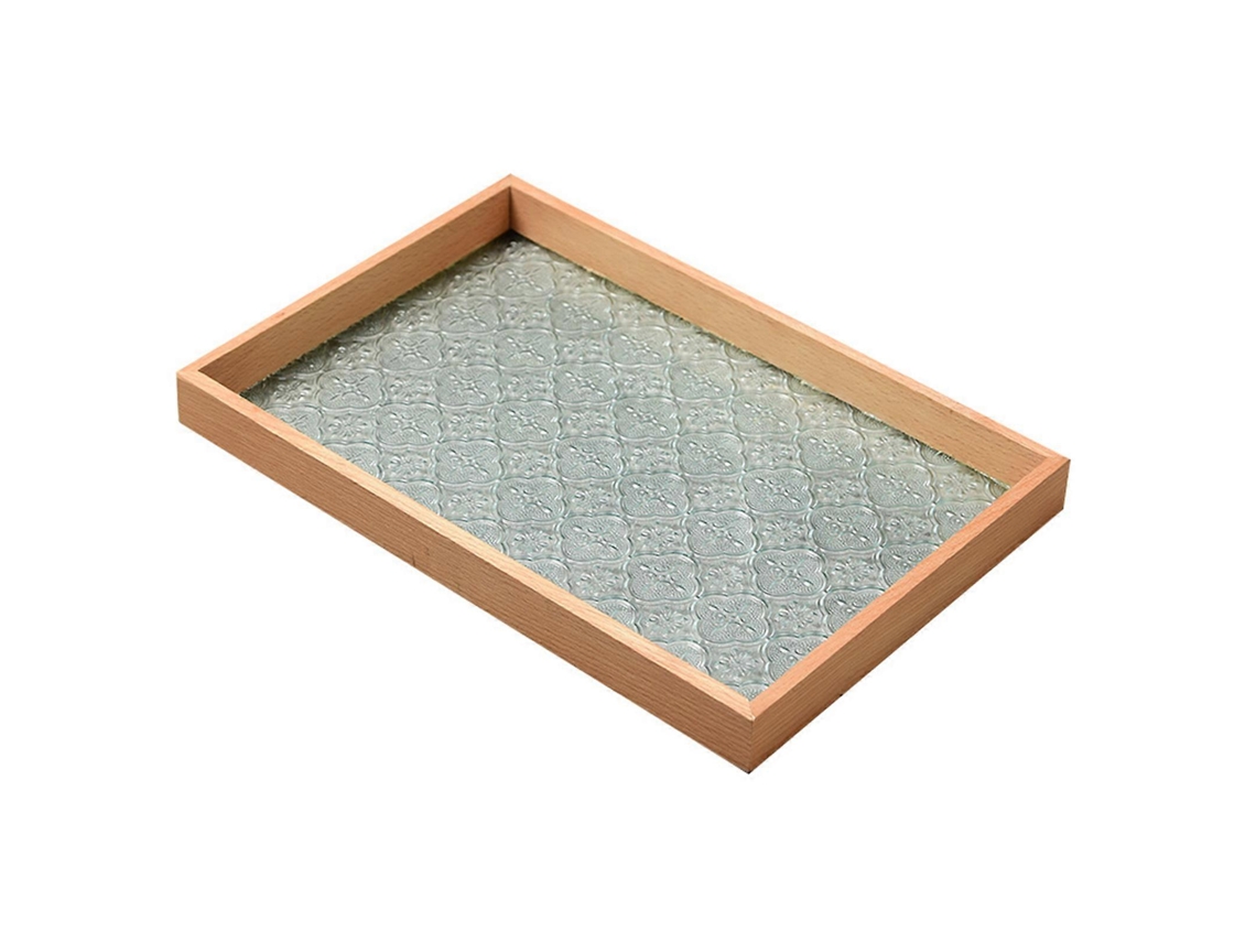 Bandeja Pequena De Vidro Texturizado, Estilo Vintage, Para Servir Velas, Com Design Rústico E Retangular.