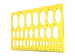 Kit De Réguas Plástico Transparente Happyyami Para Desenho Arquitetônico, Modelos De Elipse E Curva, E Escala