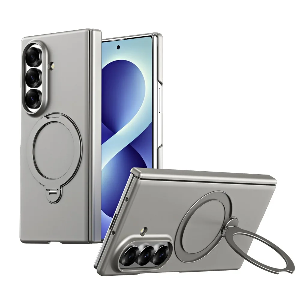 Capa Para Celular Com Suporte Magnético De Anel 360° (dourada, Galaxy Z Fold 8 Ultra), Compatível Com Magsafe, Capa Protetora À Prova De Choque.