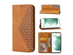 Capa De Couro Com Textura De Bezerro E Fecho Magnético Para Samsung Galaxy S22 5g