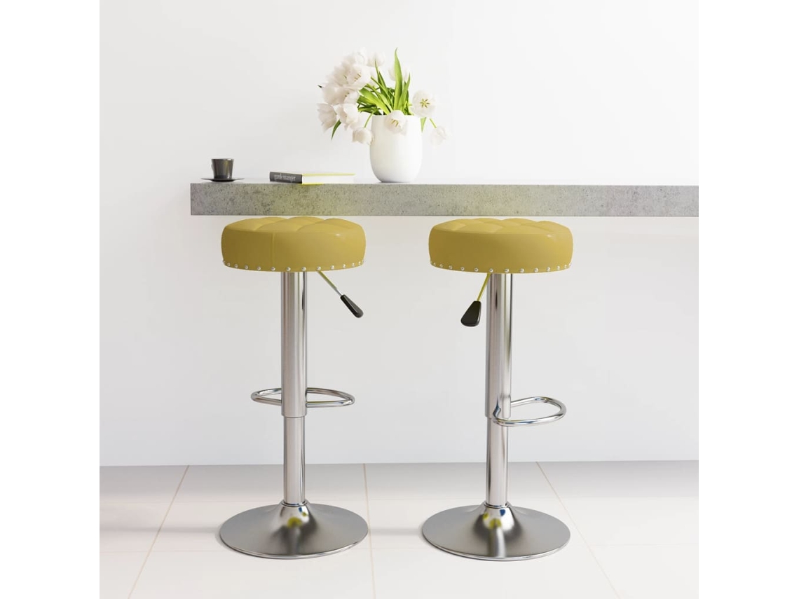 Vidaxl Bancos De Bar 2 Pcs Tecido Verde