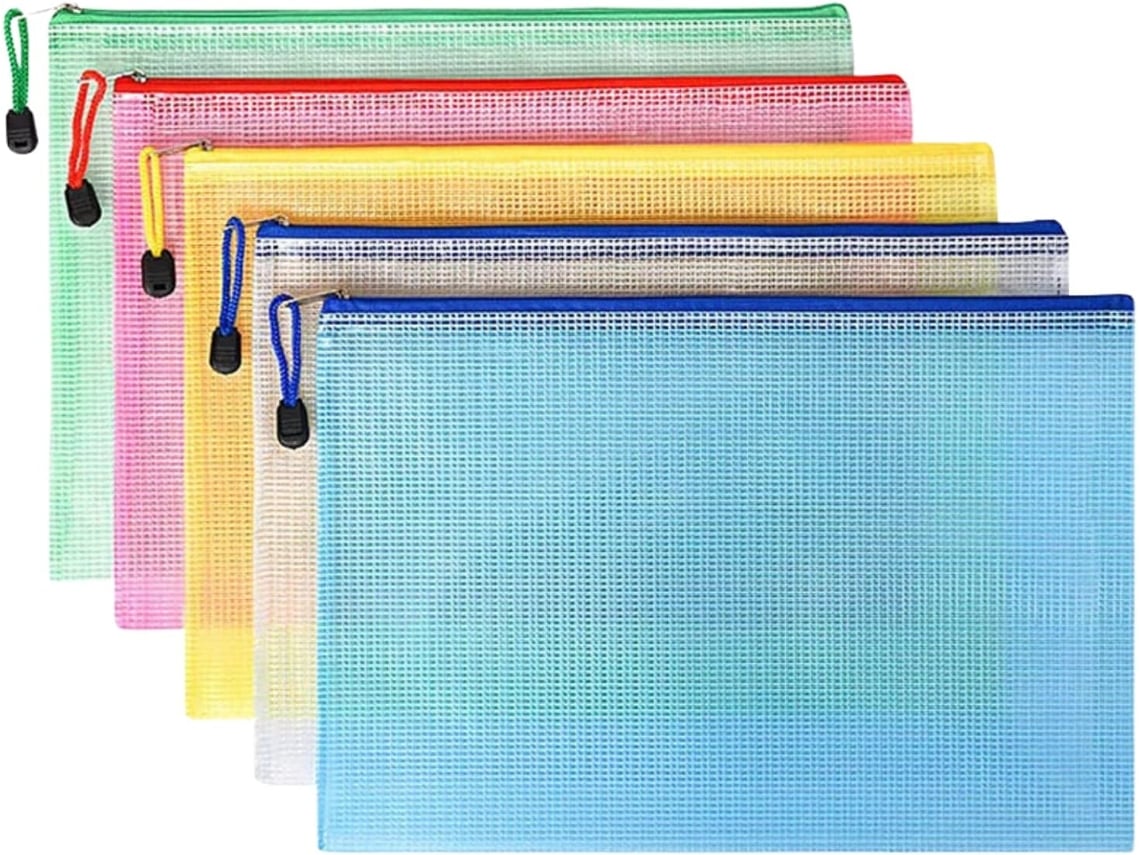 Pasta para Documentos com Zíper, Tela Transparente, Impermeável e de Grande Capacidade, Tamanho A4 BRILVIBERA (aproximadamente Volumosa)