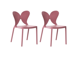 Sillas Con Forma De Mariposa Para Exterior E Interior Beliani Larissa De Polipropileno Rosa 50x48x78