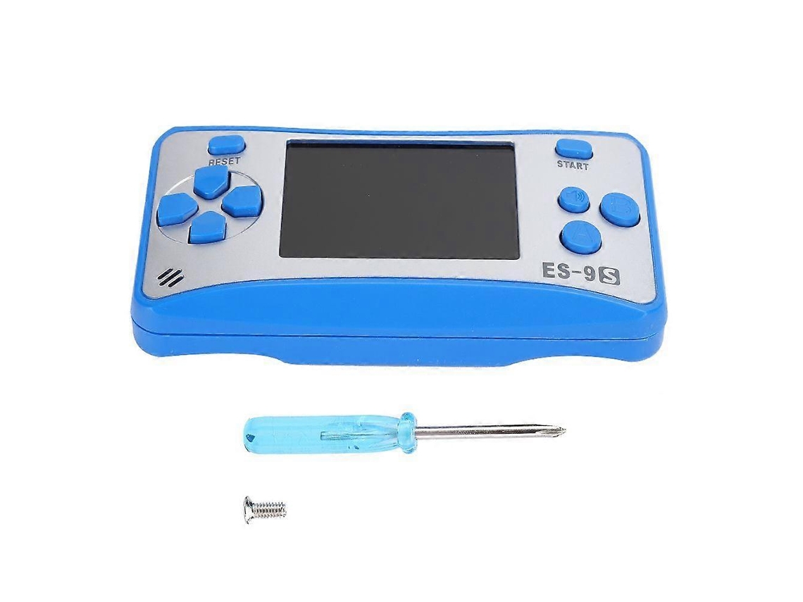 Mini Console De Jogos 168 Em 1 Com Controle Clássico E Tela Colorida De 2,5 Polegadas, Nas Cores Azul E Prata.