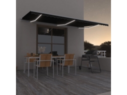 Vidaxl Toldo Retrátil Manual Com Led 600x350 Cm Antracite