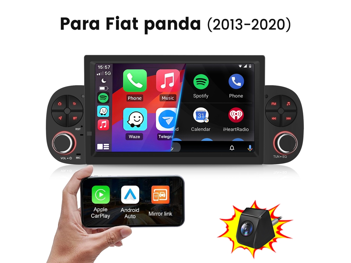 Rádio Automóvel Linux Junsun Para Fiat Panda (2013- 2020) +cam | Auto Carplay | Plug And Play | Gps | Swc