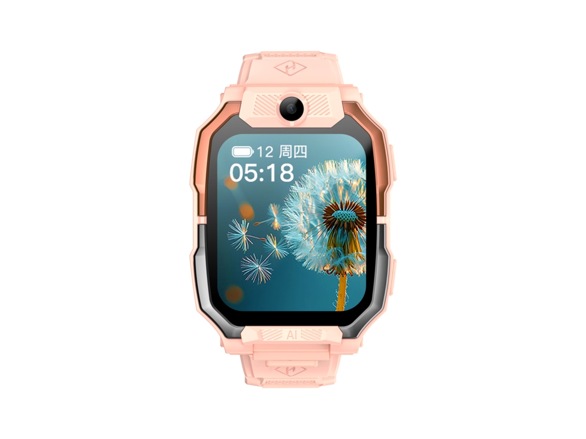 (rosa) Smartwatch Infantil 4g Com Câmera Dupla E Pulseira Para Pescoço