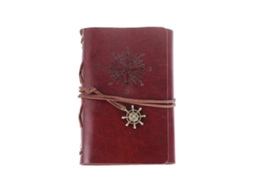 Lurelia Caderno De Couro Sem Pauta, 15 X 10 Cm, 170 Páginas, 85 Folhas, Vermelho