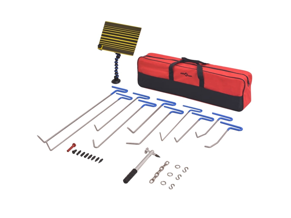 Vidaxl Conjunto Reparação De Mossas S/ Repintura 28 Pcs Aço Inoxidável