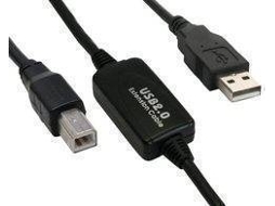 Cabo de Dados INLINE (USB A - USB B - 10 m - Preto)