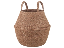 Conjunto 1 Vaso De Plantas Trançado Vidaxl Castanho Erva Marinha (ø 22 X 20 Cm)